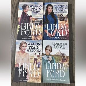 LINDA FORD Lot of 4 PB Books-Love On The Santa Fe Trail Series & Western Trail